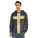 Classic Golden Cross Print Men's Velvet Pullover Hoodie