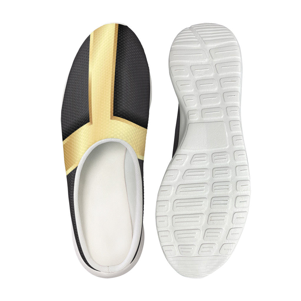 Classic Golden Cross Print Mesh Casual Shoes