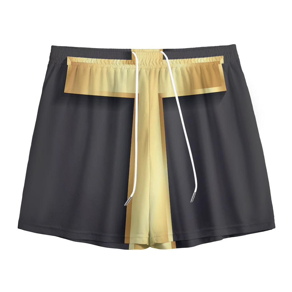 Classic Golden Cross Print Mesh Shorts