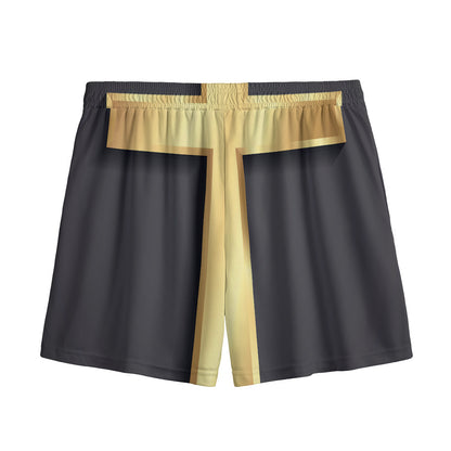 Classic Golden Cross Print Mesh Shorts