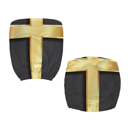 Classic Golden Cross Print Office Chair Cover