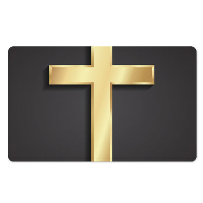 Classic Golden Cross Print Polyester Doormat