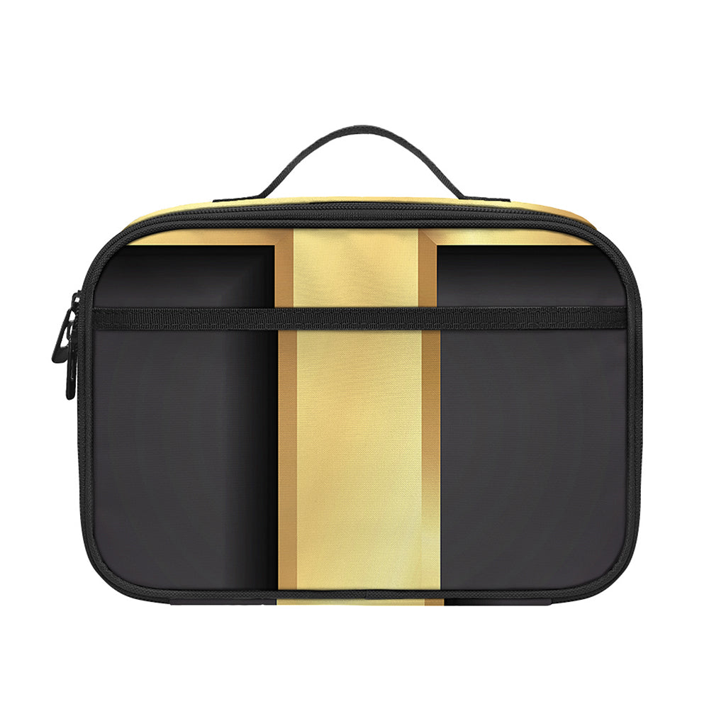 Classic Golden Cross Print Portable Lunch Bag