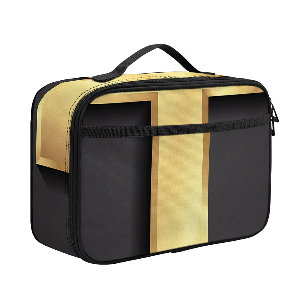 Classic Golden Cross Print Portable Lunch Bag