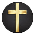 Classic Golden Cross Print Round Blanket