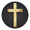 Classic Golden Cross Print Round Floor Mat