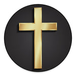 Classic Golden Cross Print Round Floor Mat