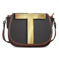 Classic Golden Cross Print Saddle Bag