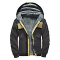 Classic Golden Cross Print Sherpa Lined Zip Up Hoodie