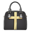 Classic Golden Cross Print Shoulder Handbag