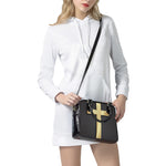 Classic Golden Cross Print Shoulder Handbag