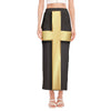 Classic Golden Cross Print Side Slit Maxi Skirt