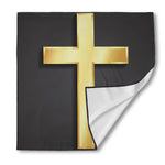 Classic Golden Cross Print Silk Bandana