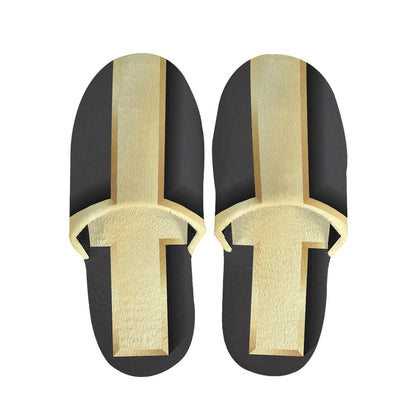 Classic Golden Cross Print Slippers