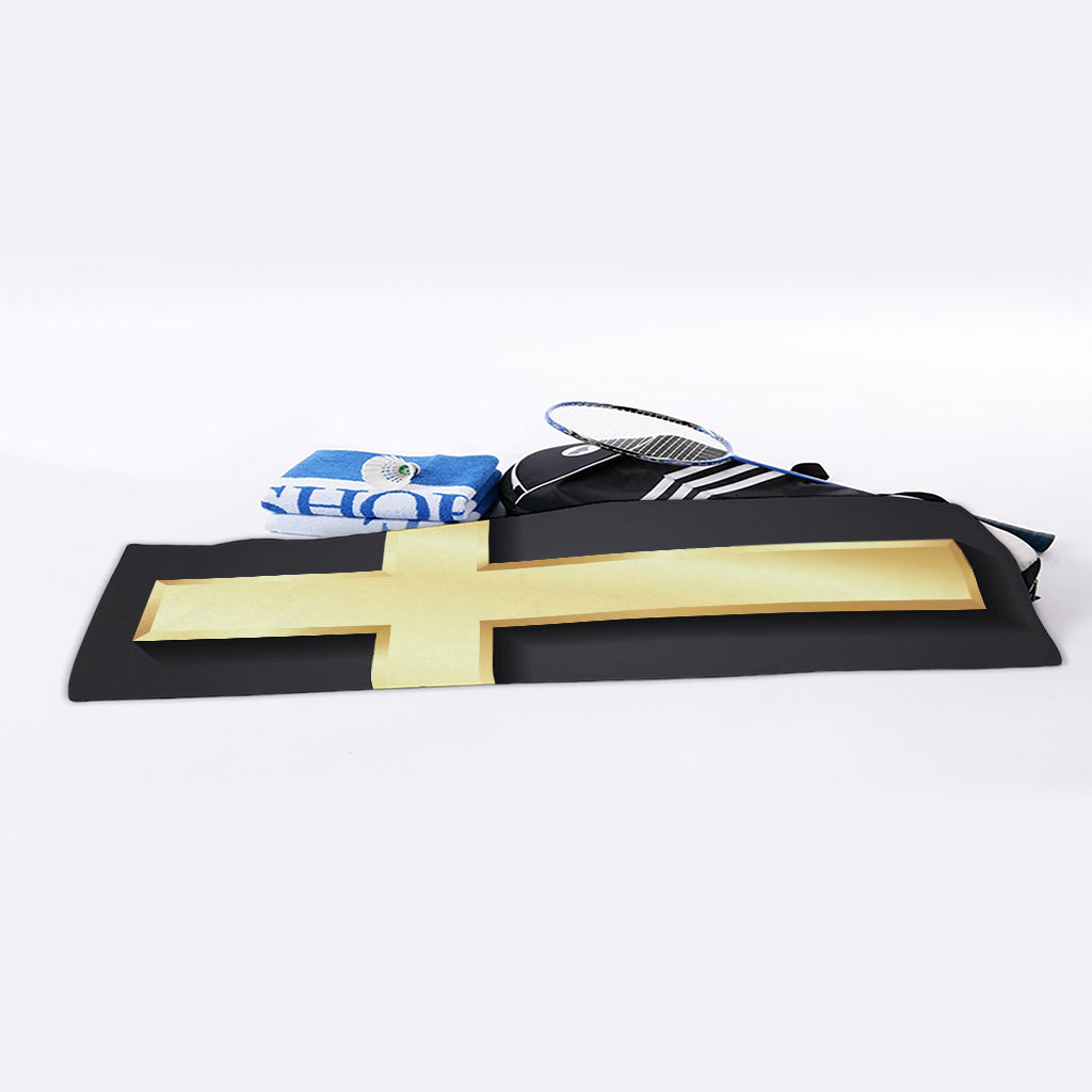 Classic Golden Cross Print Sports Towel