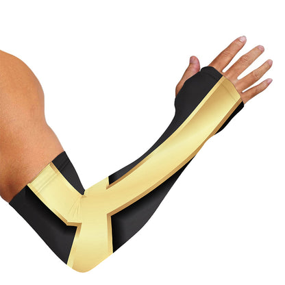 Classic Golden Cross Print Sun Protection Arm Sleeves