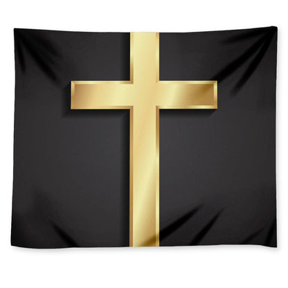 Classic Golden Cross Print Tapestry