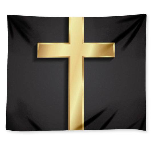 Classic Golden Cross Print Tapestry