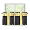 Classic Golden Cross Print Tier Curtains
