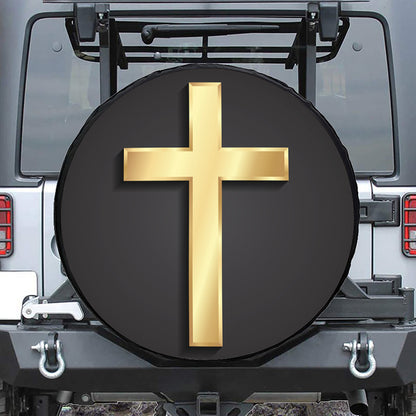 Classic Golden Cross Print Tire Cover