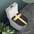 Classic Golden Cross Print Toilet Lid Cover