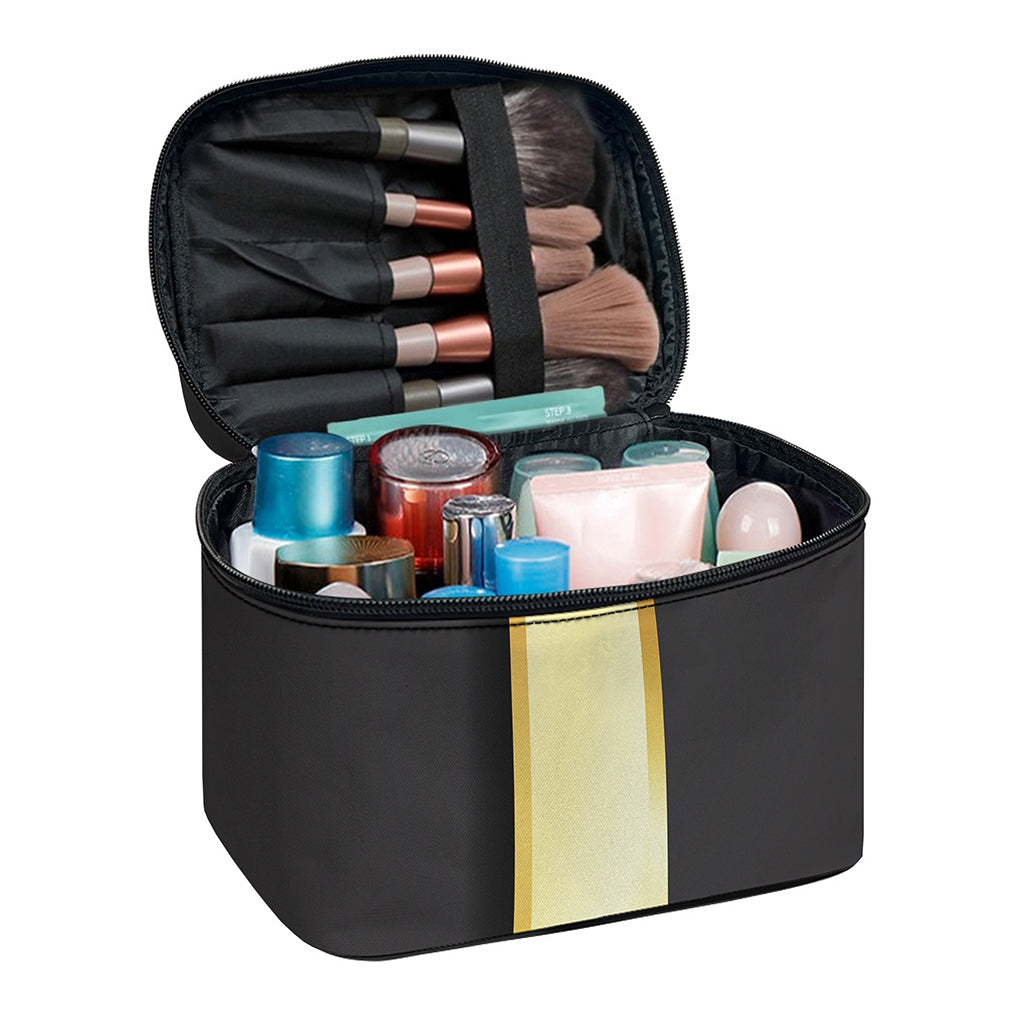 Classic Golden Cross Print Travel Makeup Bag