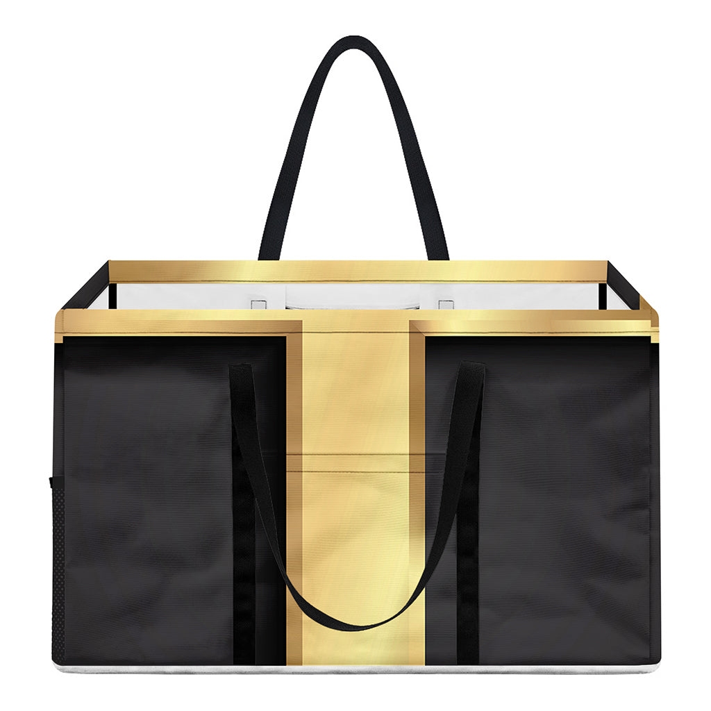 Classic Golden Cross Print Utility Tote Bag