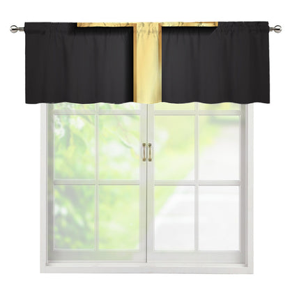 Classic Golden Cross Print Window Valance