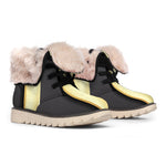 Classic Golden Cross Print Winter Boots