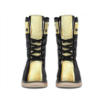 Classic Golden Cross Print Winter Boots