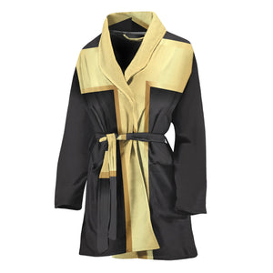 Classic Golden Cross Print Women's Bathrobe