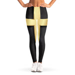 Classic Golden Cross Print Women's Leggings