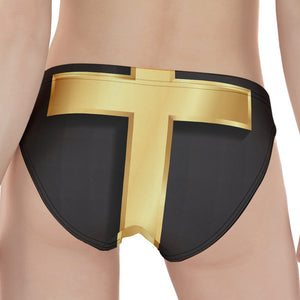 Classic Golden Cross Print Women's Panties