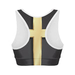 Classic Golden Cross Print Women's Sports Bra