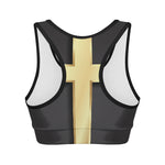 Classic Golden Cross Print Women's Sports Bra