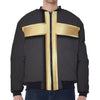 Classic Golden Cross Print Zip Sleeve Bomber Jacket