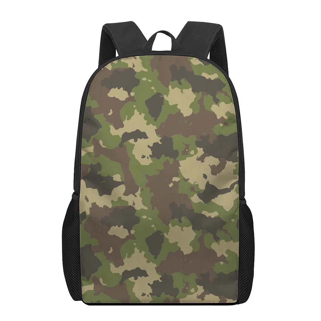 Classic Green Camouflage Print 17 Inch Backpack
