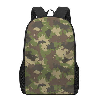 Classic Green Camouflage Print 17 Inch Backpack