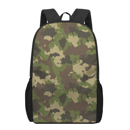 Classic Green Camouflage Print 17 Inch Backpack