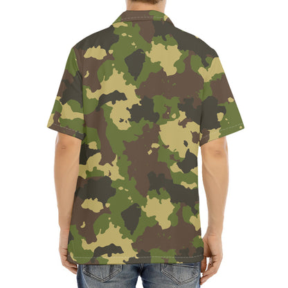 Classic Green Camouflage Print Aloha Shirt