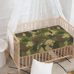 Classic Green Camouflage Print Baby Crib Sheet