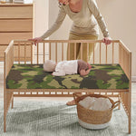 Classic Green Camouflage Print Baby Crib Sheet