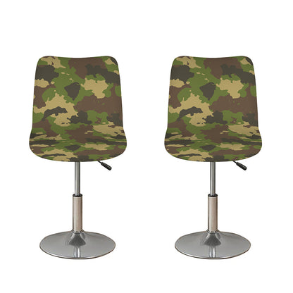 Classic Green Camouflage Print Bar Stool Covers