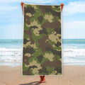 Classic Green Camouflage Print Beach Towel