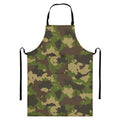 Classic Green Camouflage Print Bib Apron With Pocket