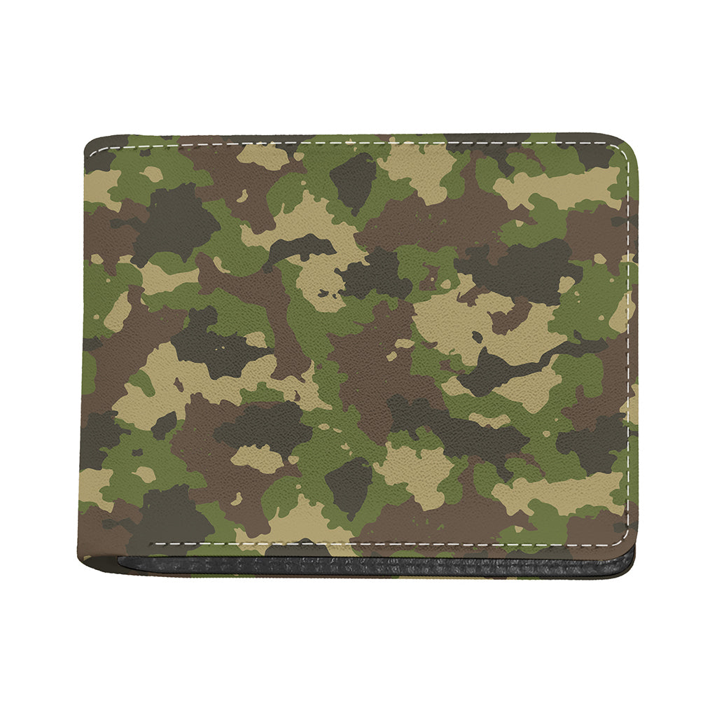 Classic Green Camouflage Print Bifold Wallet