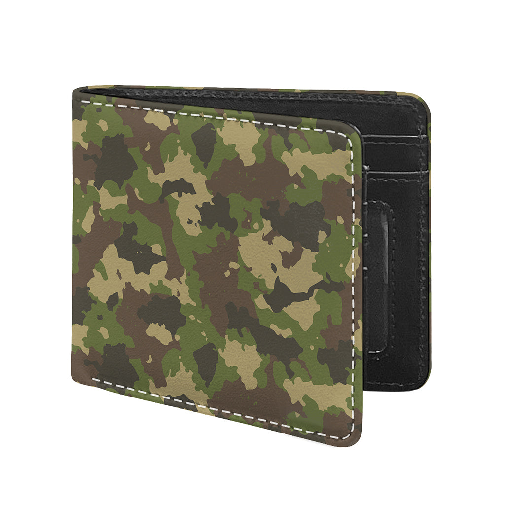 Classic Green Camouflage Print Bifold Wallet
