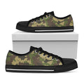 Classic Green Camouflage Print Black Low Top Sneakers