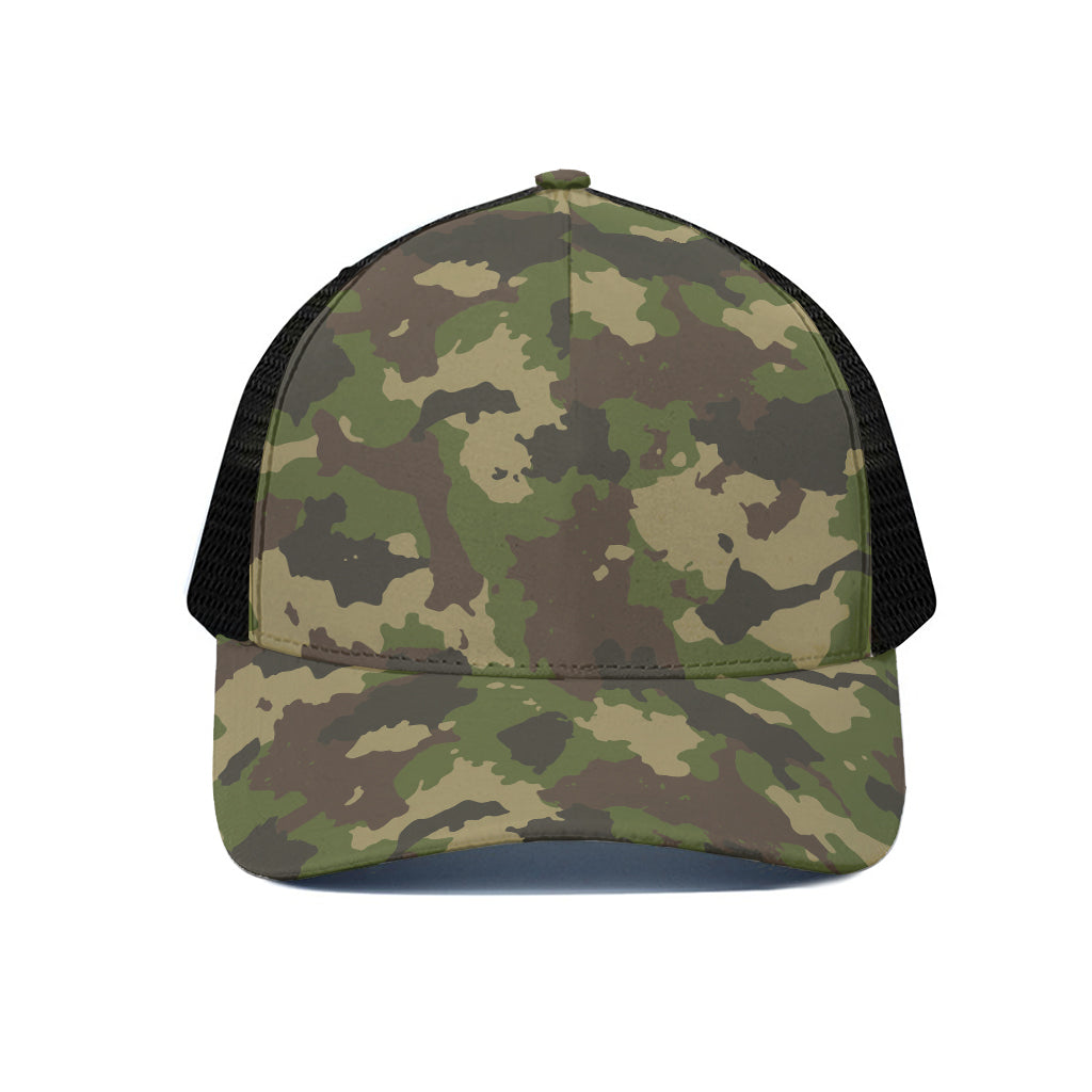 Classic Green Camouflage Print Black Mesh Trucker Cap