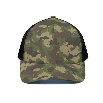 Classic Green Camouflage Print Black Mesh Trucker Cap